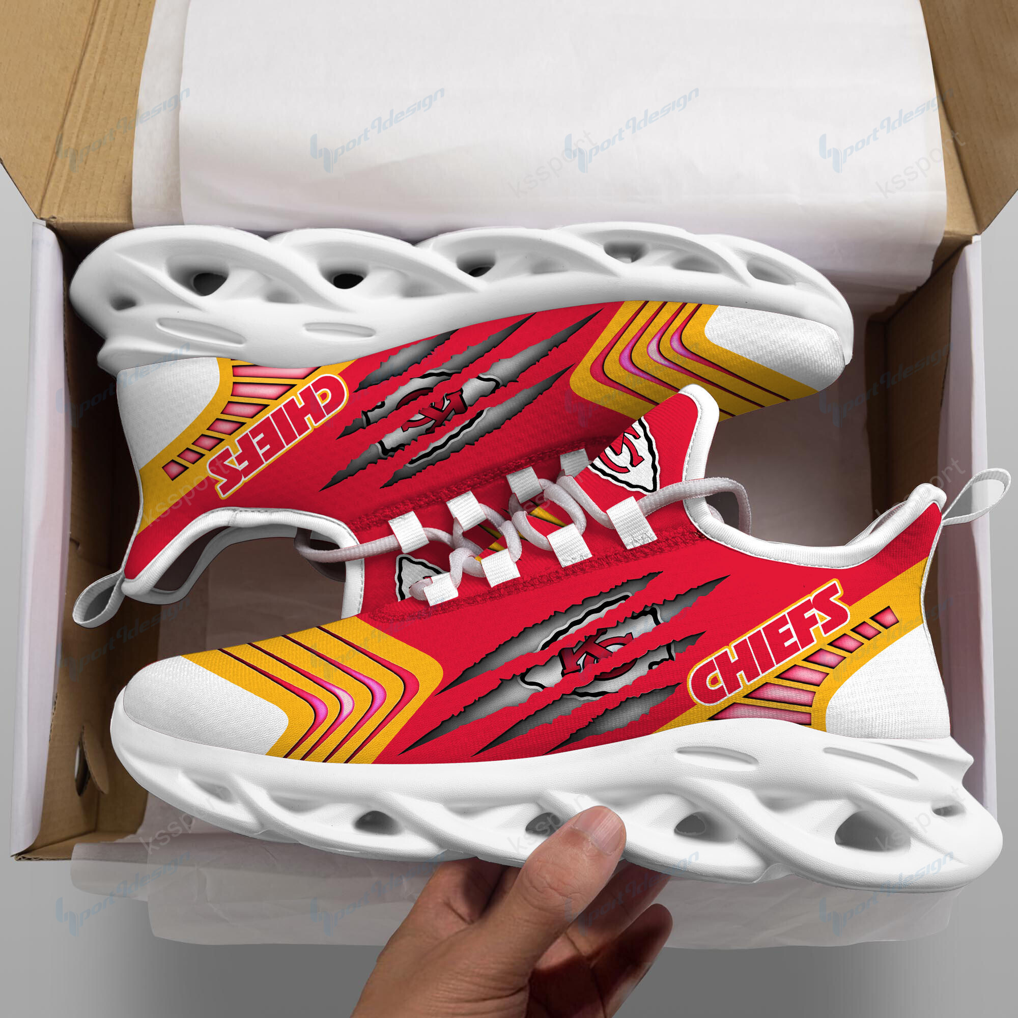 Kansas City Chiefs Yezy Running Sneakers Bb415