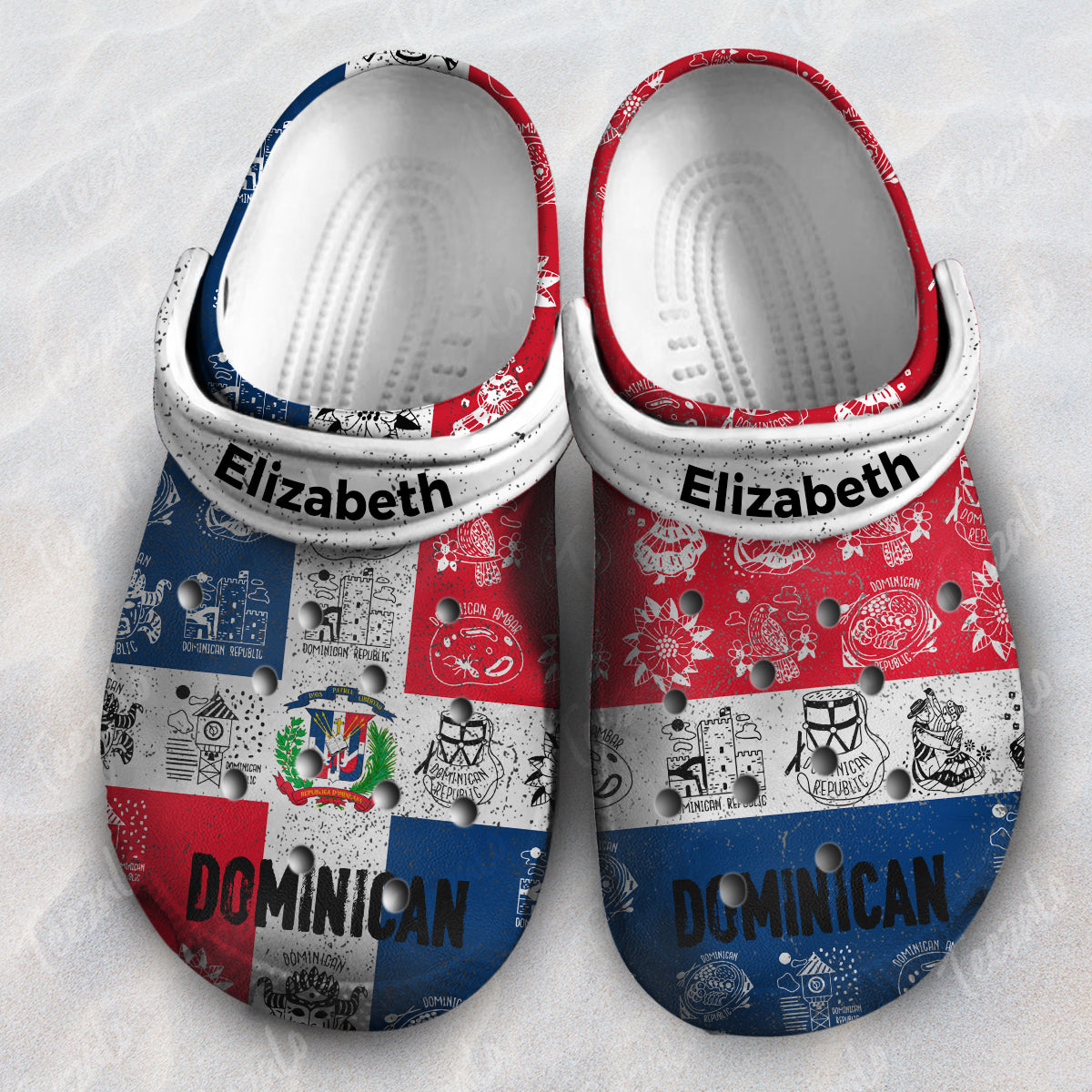 Vintage Dominican Flag Symbols Personalized Clogs Shoes – Bigmeok