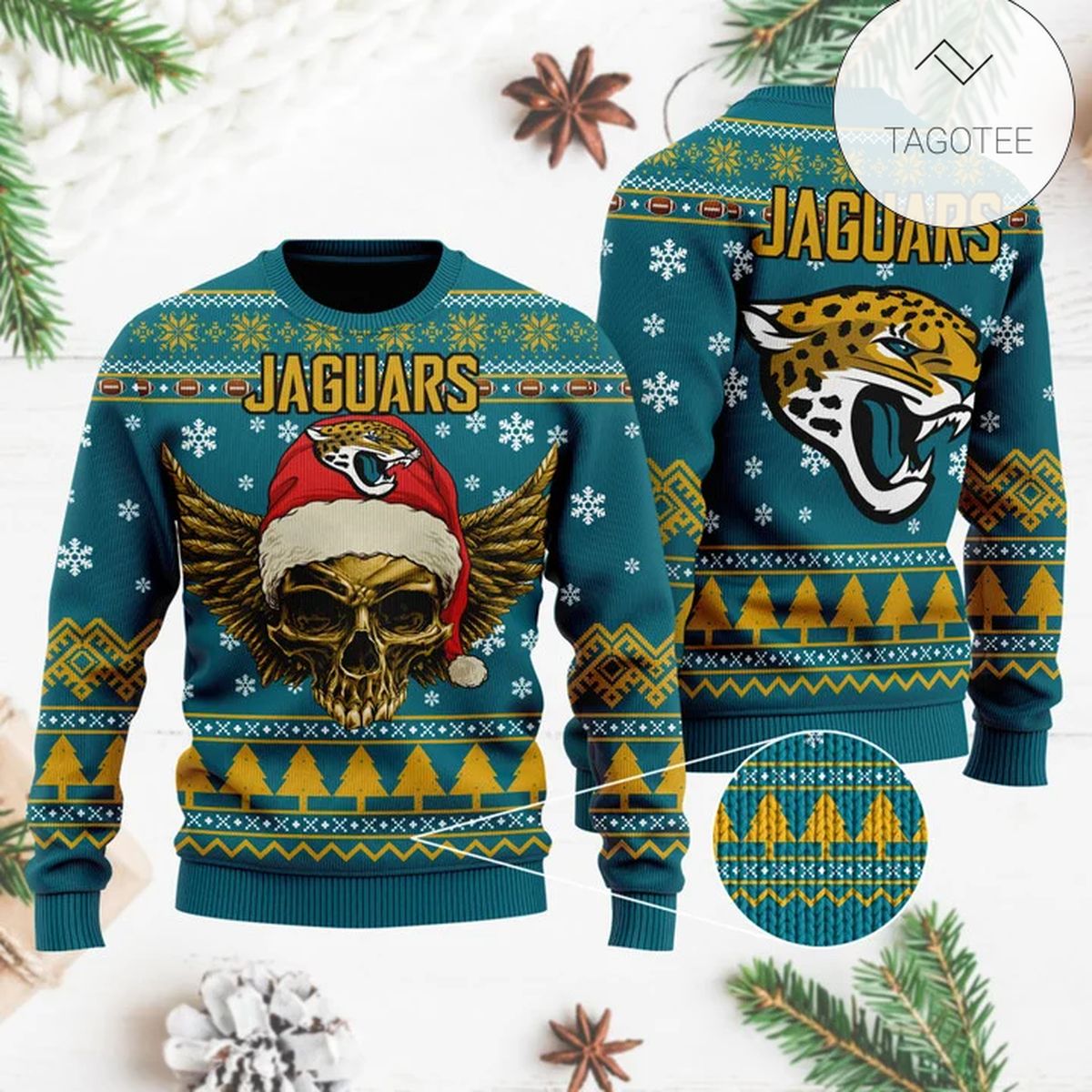 Jacksonville Jaguars Skull Gift For Fan Ugly Wool Sweater Christmas