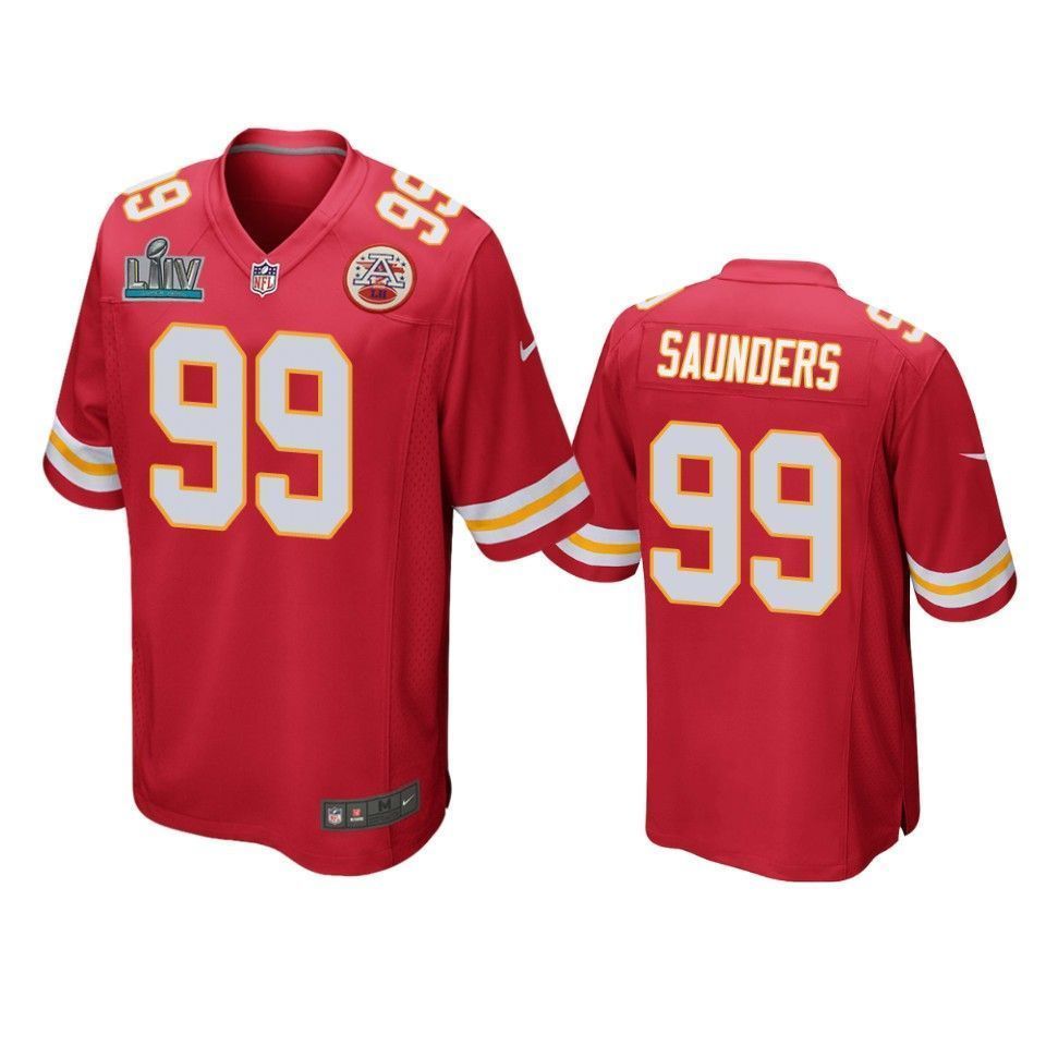 Kansas City Chiefs Khalen Saunders Red Super Bowl Liv Game 3D Jersey