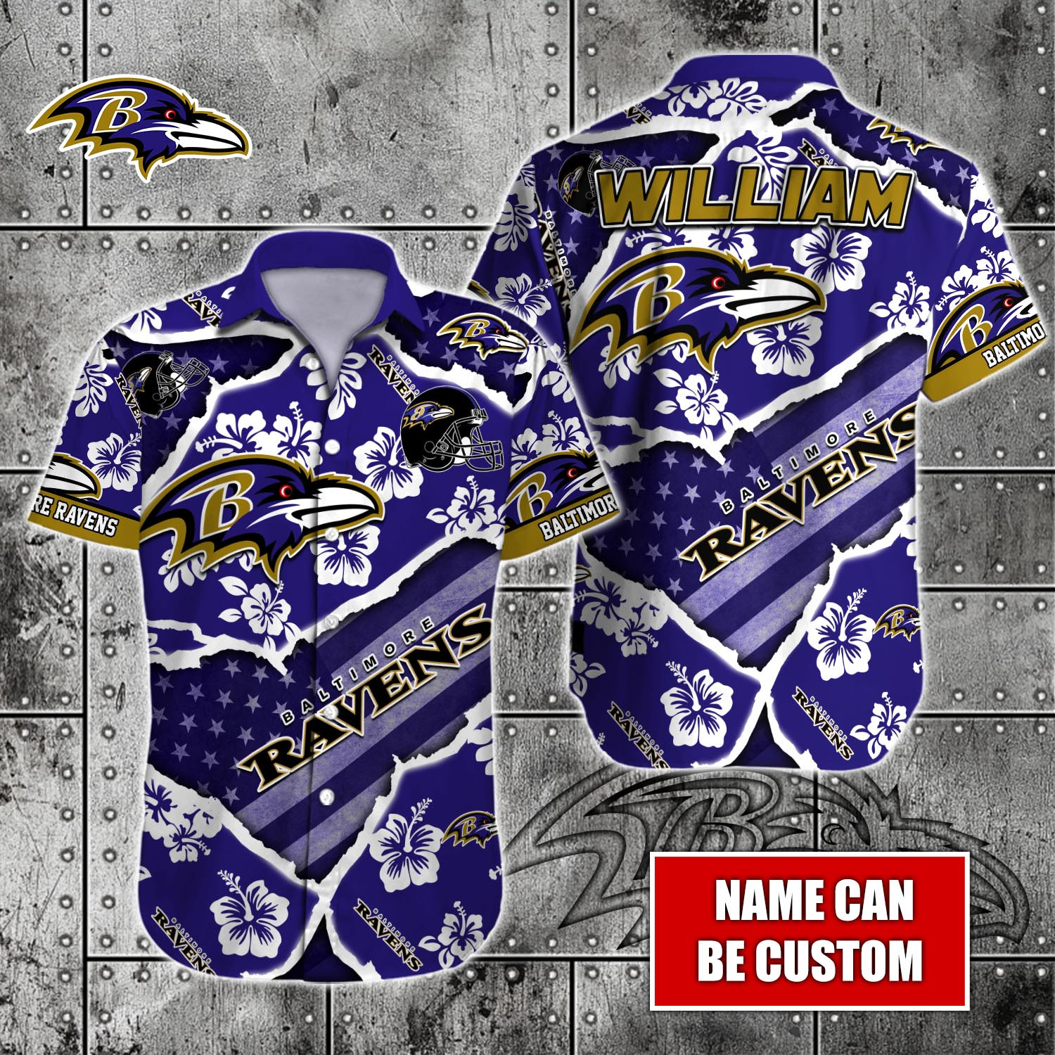 Baltimore Ravens Nfl-Hawaiian Shirt Custom T-41101