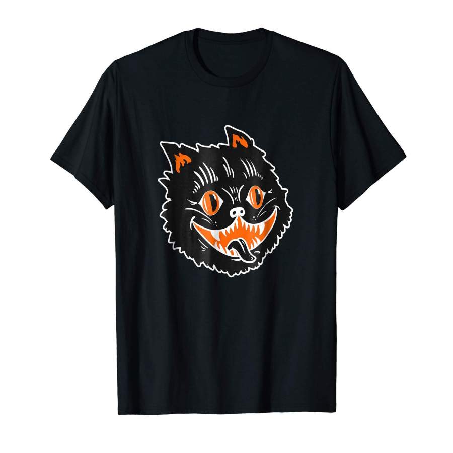 Black Cat Halloween Cute Vintage T-shirt 2018