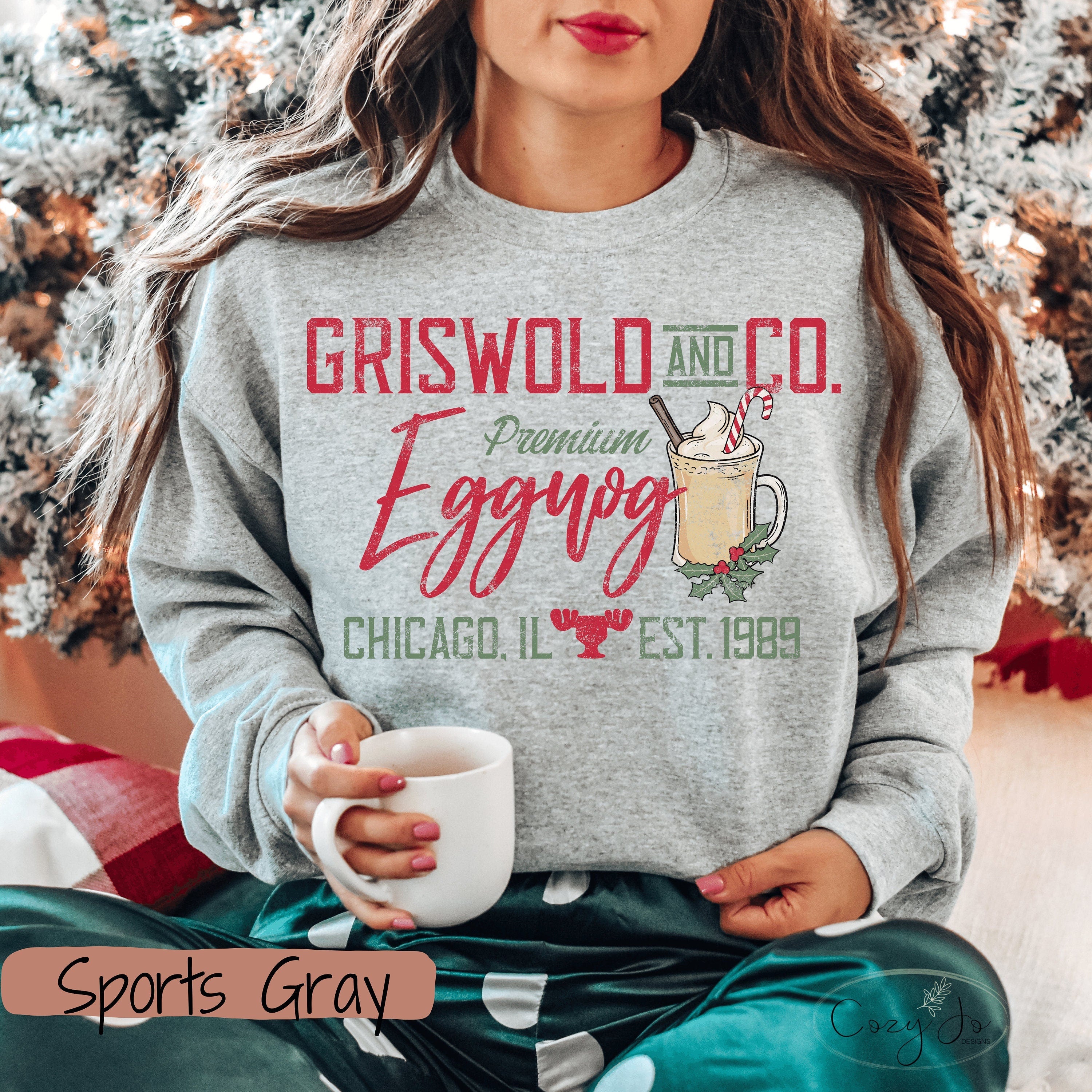 Vintage Griswold Eggnog Christmas Sweatshirt  Funny Christmas Sweatshirt  Christmas Party  Christmas Movie Crewneck  Christmas Sweater