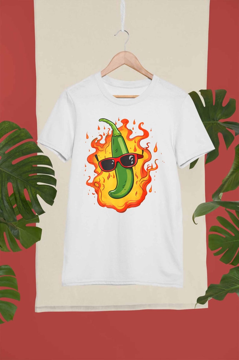 Red Hot Chili Peppers T-Shirt , Hot Chili Peppers Shirt, Rhcp Jalapeno Pepper Hot Spicy Food Lovers Heat Fire Tshirt