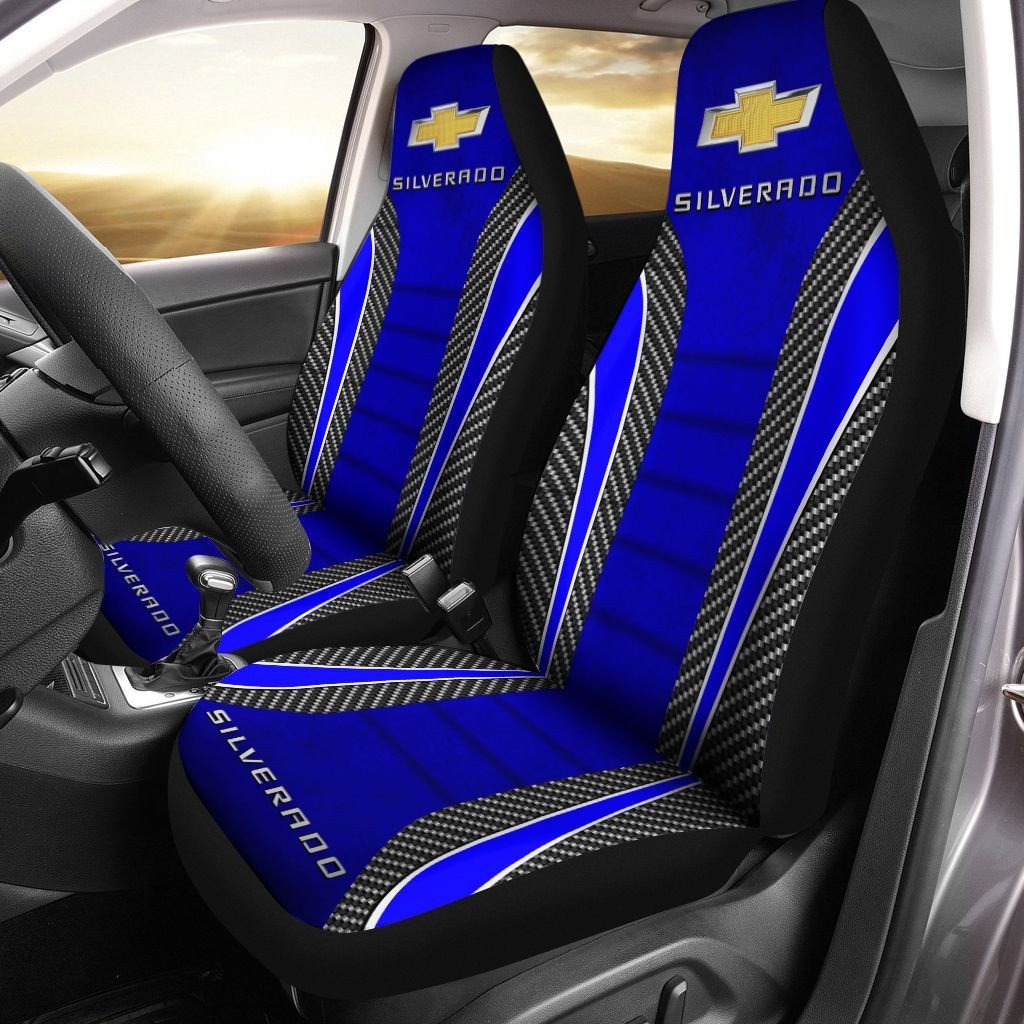 Chevrolet Silverado Dvt-Nh Car Seat Cover (Set Of 2) Ver 2 (Blue)