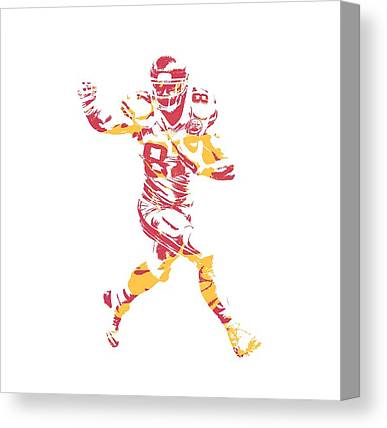 Travis Kelce Kansas City Chiefs Apparel T Shirt Pixel Art 1 Joe Hamilton Canvas Print