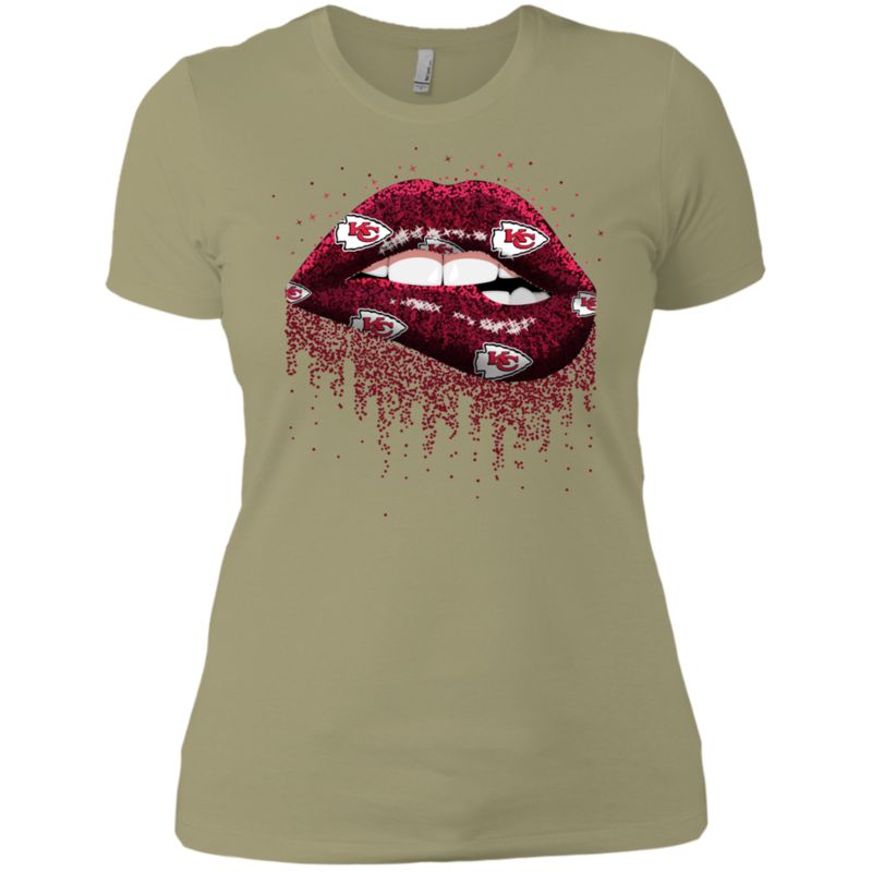 Glitter Lips Shirt For Kansas City Chiefs Fans Ladies’ Boyfriend T-Shirt