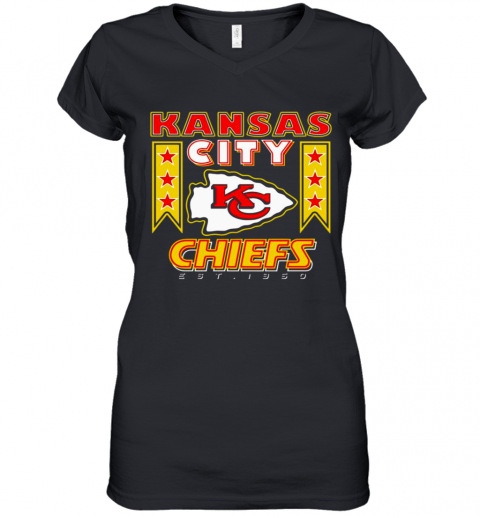 Kansas City Chiefs Logo Est 1960 Women’S V-Neck T-Shirt