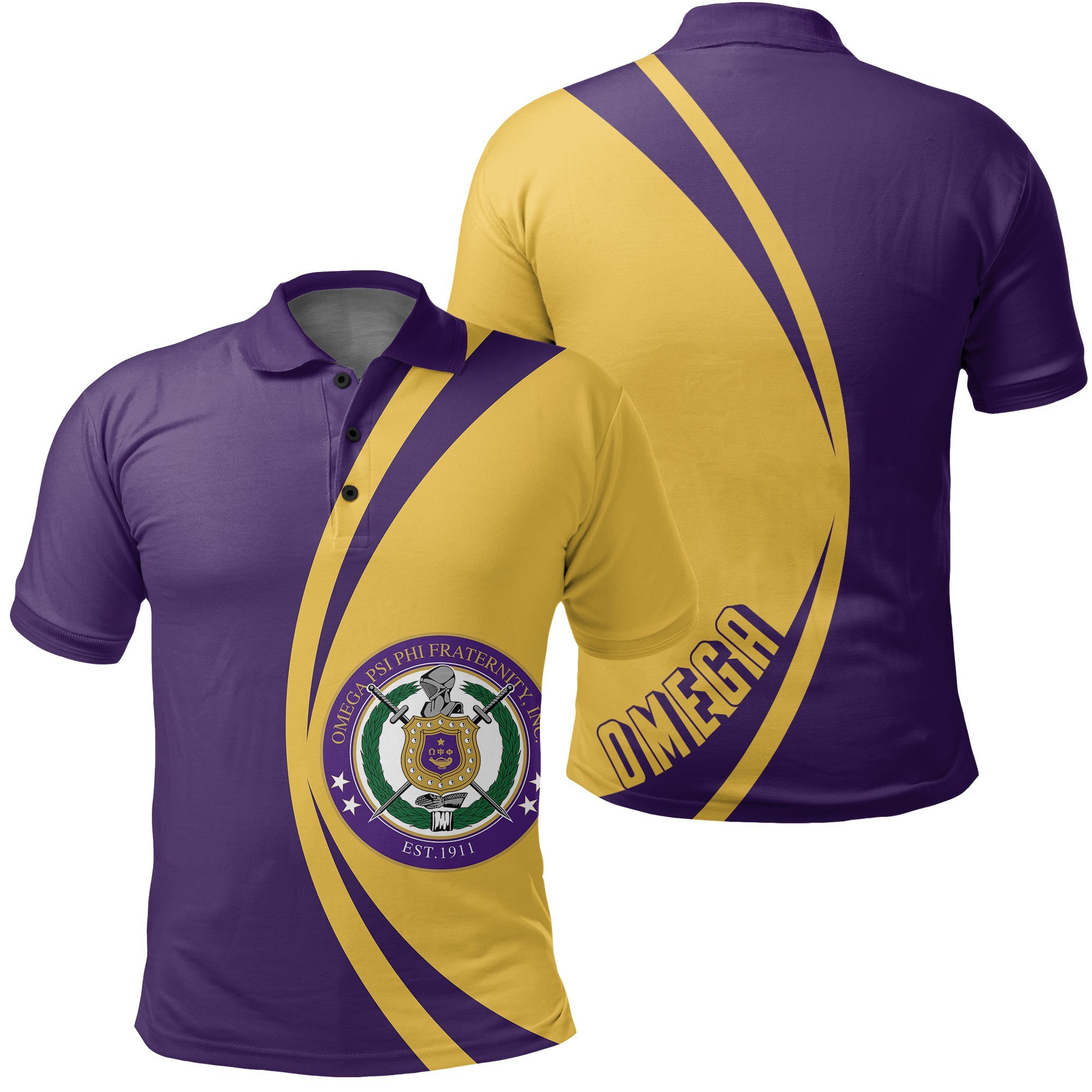 Masonstars Polo Shirt – Omega Psi Phi Big Logo Polo Shirt – Circle Style – JR