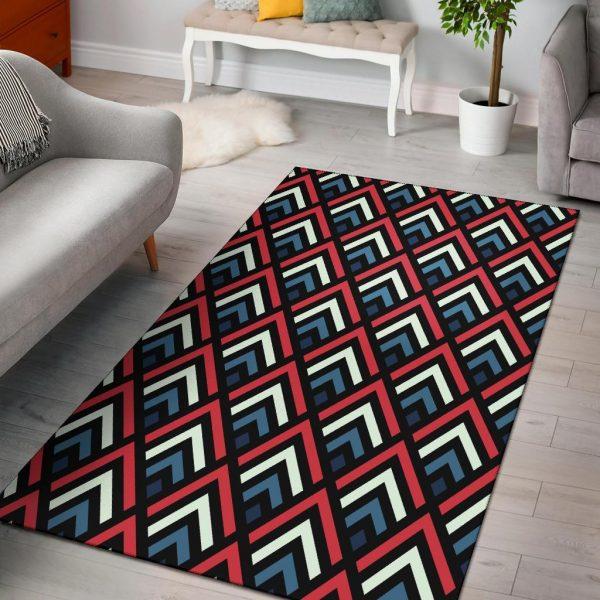 Zig Zag Print Pattern Home Decor Rectangle Area Rug 3