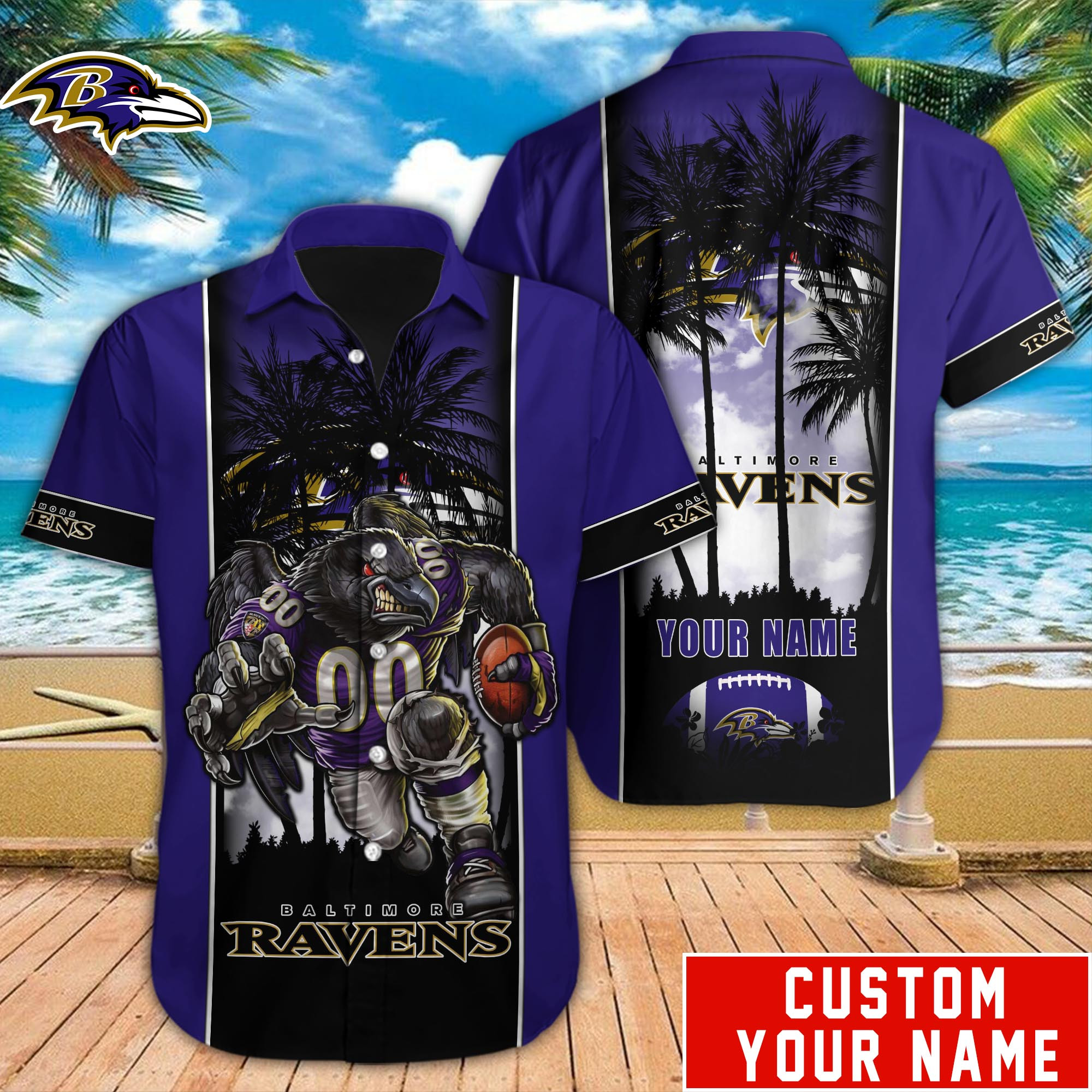 Baltimore Ravens Nfl-Hawaiian Shirt Custom M-40801