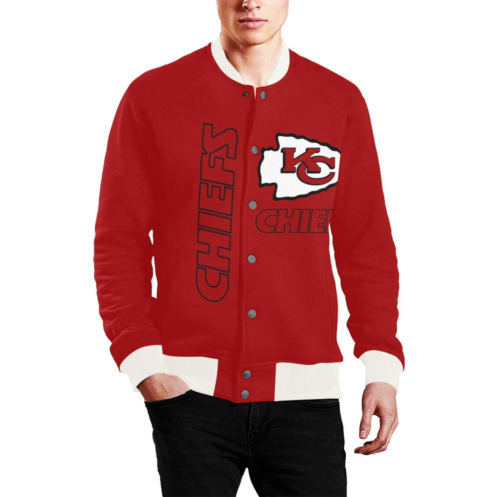 Kansas City Chiefs Men’S All Over Print Baseball Jacket