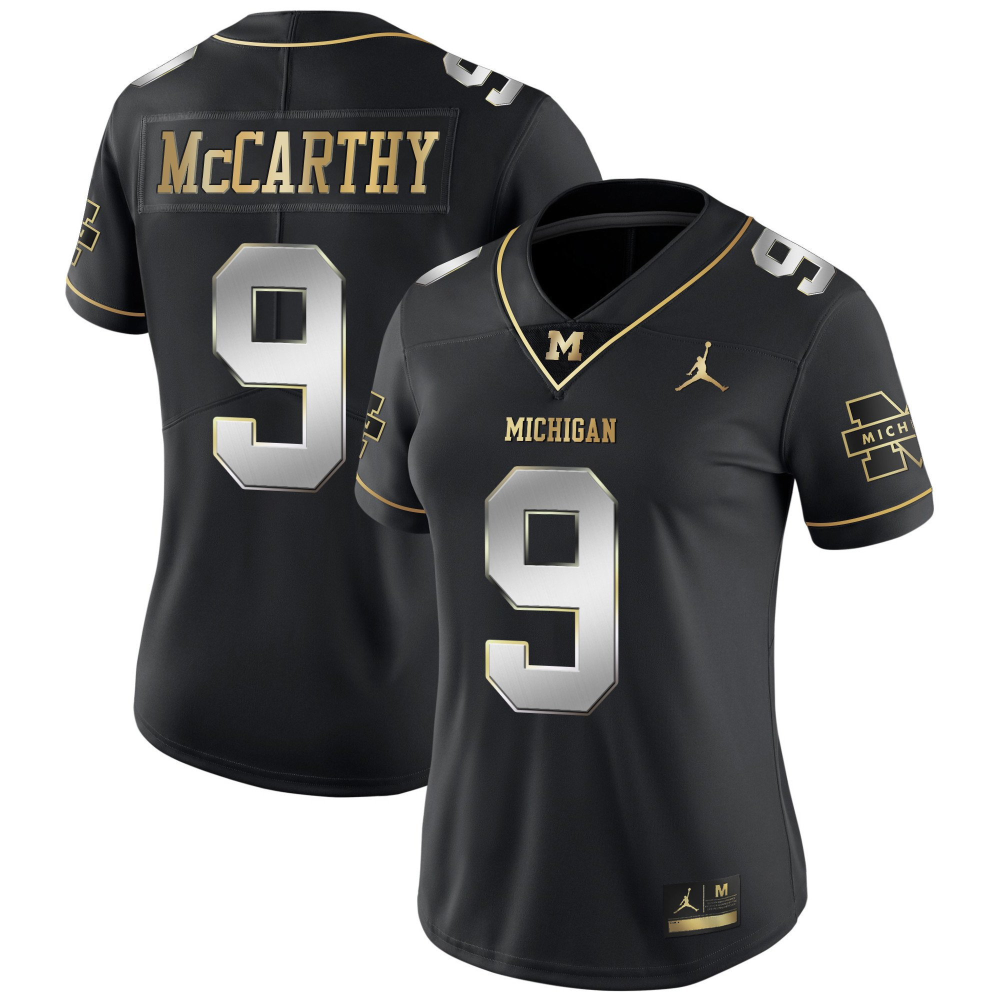 Women’S Wolverines Gold & Split Vapor Jersey – All Stitched