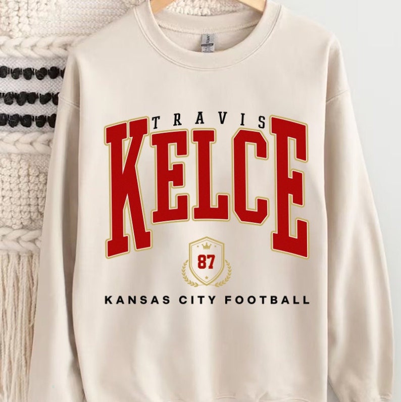 Travis Kelce Unisex Football Crewneck, Travis Kelce Sweatshirt, Football Fan Tee, Kansas City Football Sweatshirt, Football Fan Gifts