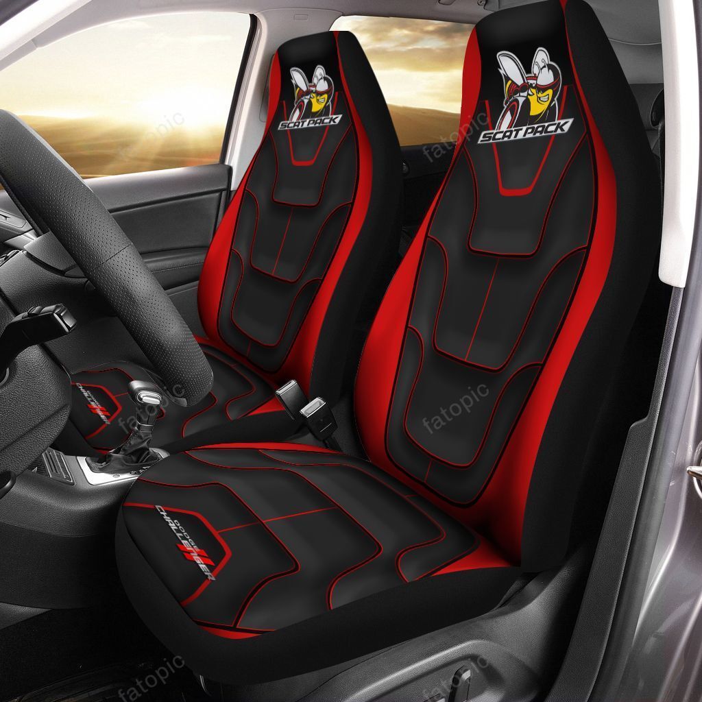 Dodge Challenger NCT-HL Car Seat Cover (Set of 2) Ver4 (Red)