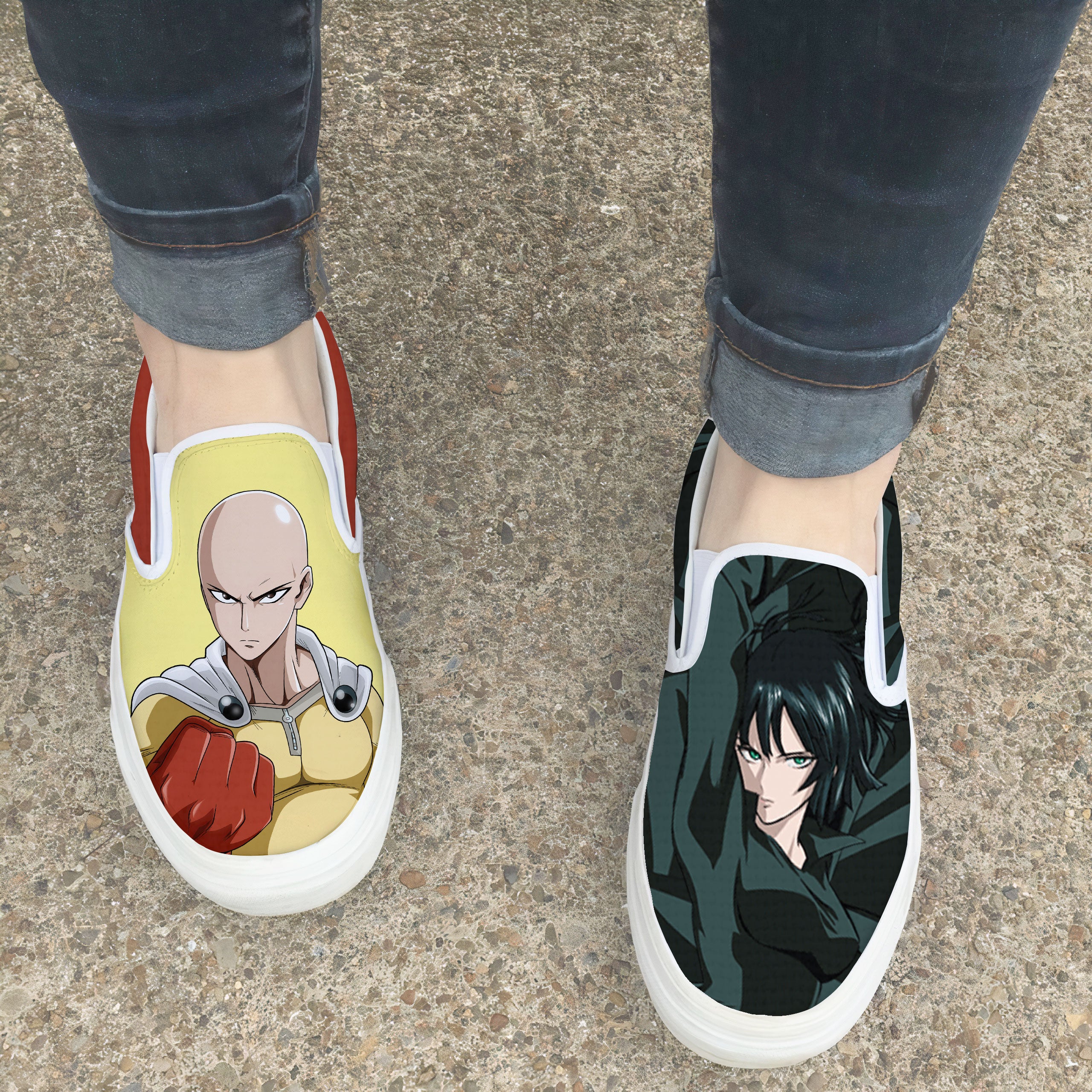 Saitama X Fubuki Shoes Custom One Punch Man Anime Classic Slip-On Sneakers