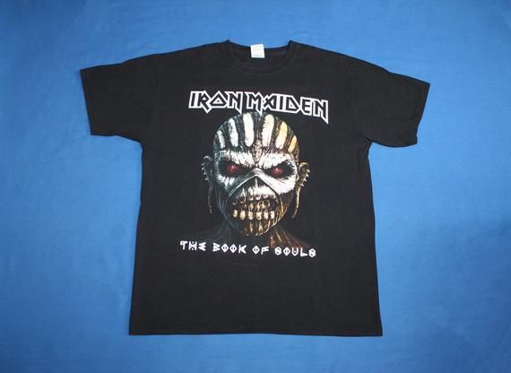 2000S Iron Maiden Shirt The Book Of Souls Tour Shirt English Heavy Metal Band Shirt Men S Shirt