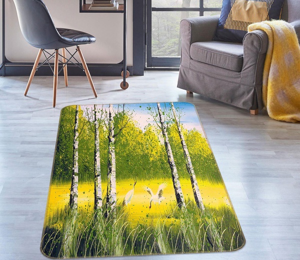 Bare Tree And Birds On Meadow Area R &hellip;