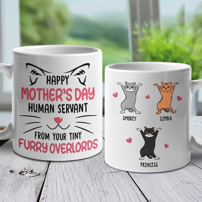 Happy Mother’S Day Human Servant From Your Tiny Furry Overlord – Gift For Mother’S Day – Personalized Mug