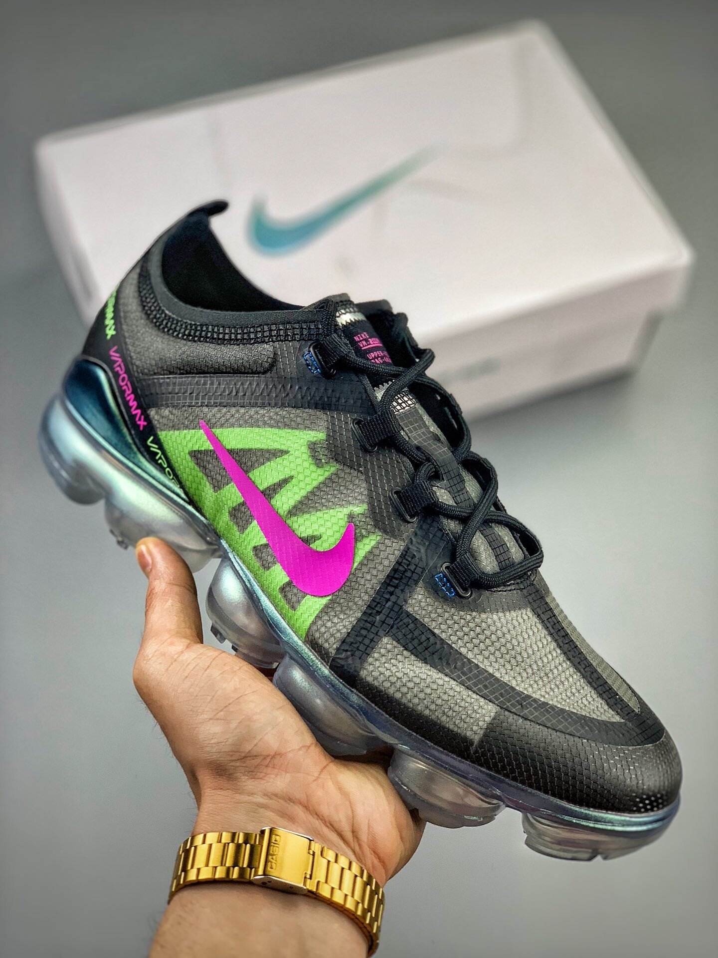 Nike Air VaporMax 2019 PRM BlackActive Fuchsia-Photo Blue-Lime Blast 5338579