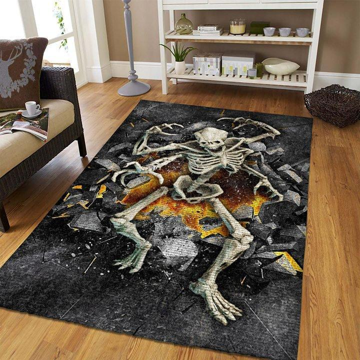 3D Skeleton Halloween Area Rug