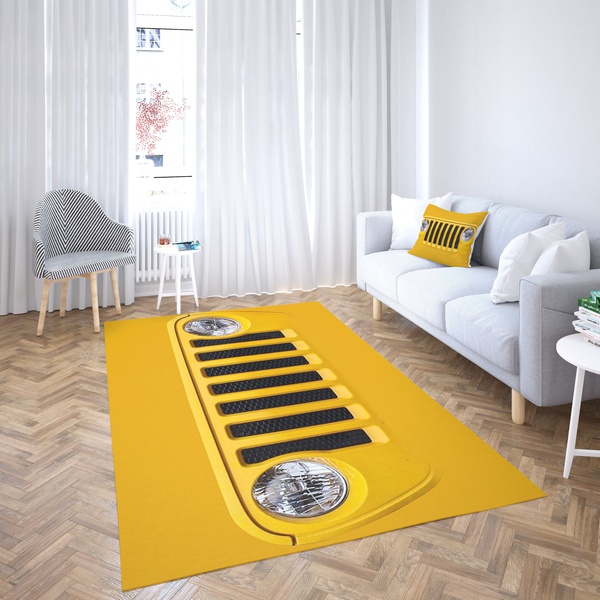 Jeep Yellow Carpet Living Room-Area Rug