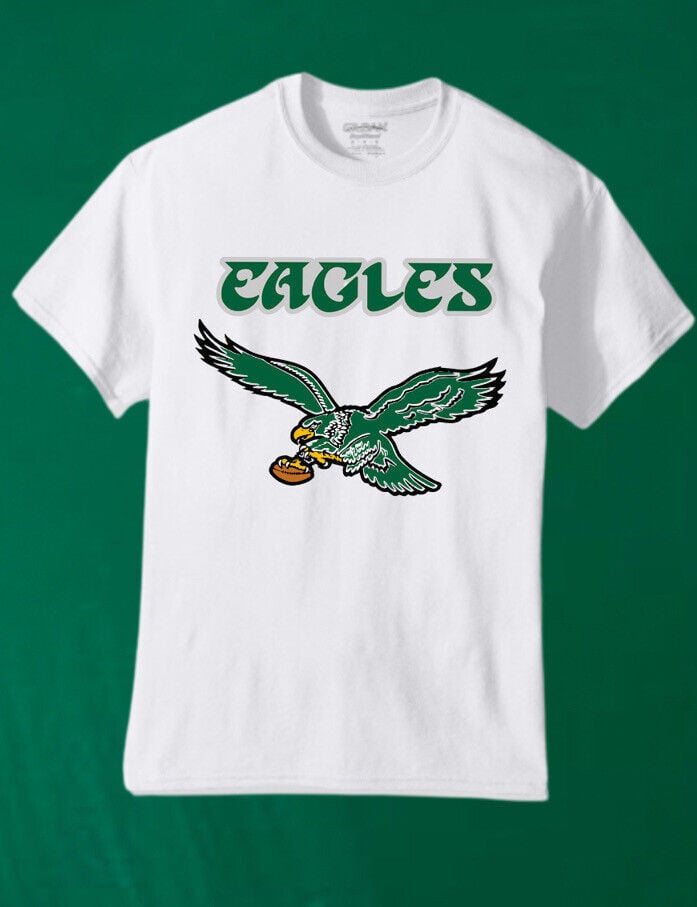 Philadelphia Eagles Vintage Bird Logo Football T Shirt Short Sleeve