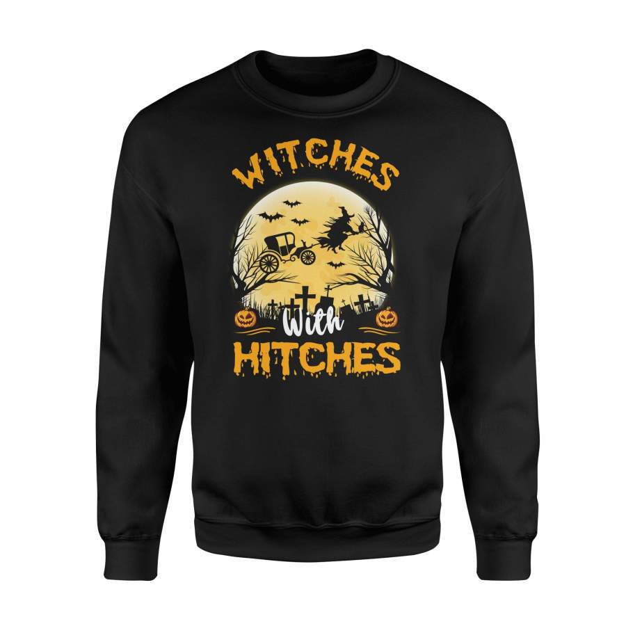 Witches With Hitches Funny Halloween 02 Halloween Sweatshirt