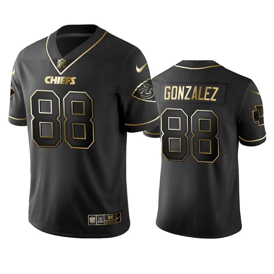 Kansas City Chiefs Tony Gonzalez Black Golden Edition 2021 Vapor Untouchable Limited Mens 3D Jersey