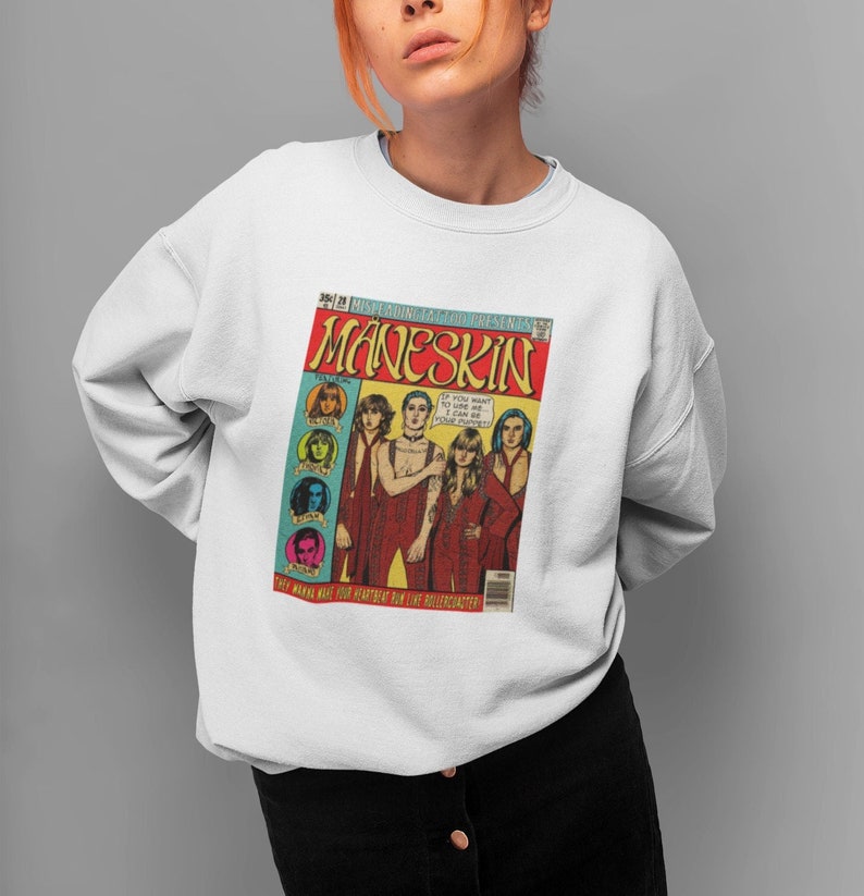 Maneskin Cartoon Drawing Art Funny Sweatshirt Pullover Hoodie Unisex