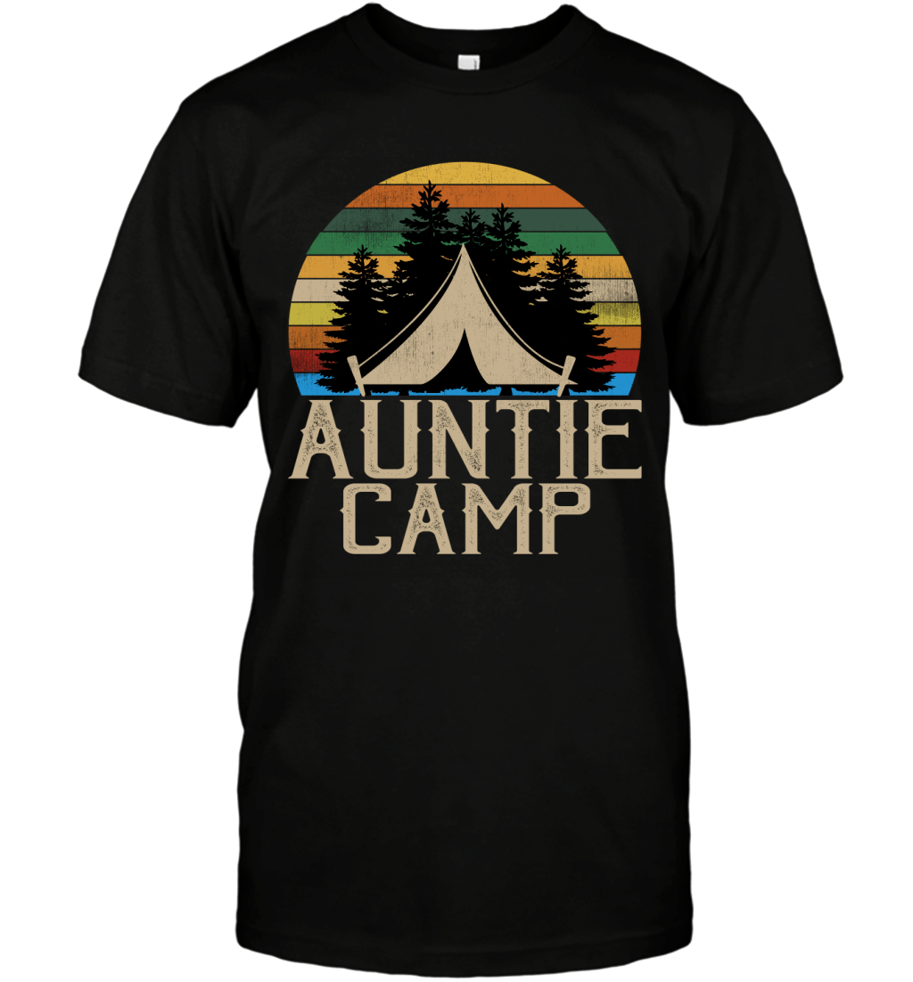 Auntie Camp Vintage Retro Funny Camping Women Shirt T-Shirt