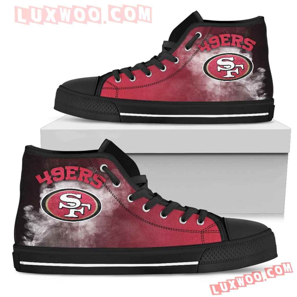 White Smoke Vintage San Francisco 49Ers High Top Shoes Sport Sneakers