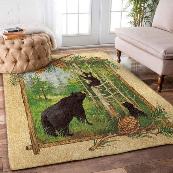 Bear Vintage Home Decor Rectangle Area Rug