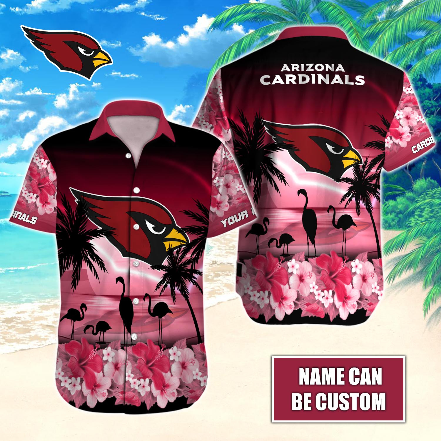 Arizona Cardinals Nfl-Hawaiian Shirt Custom T-40718