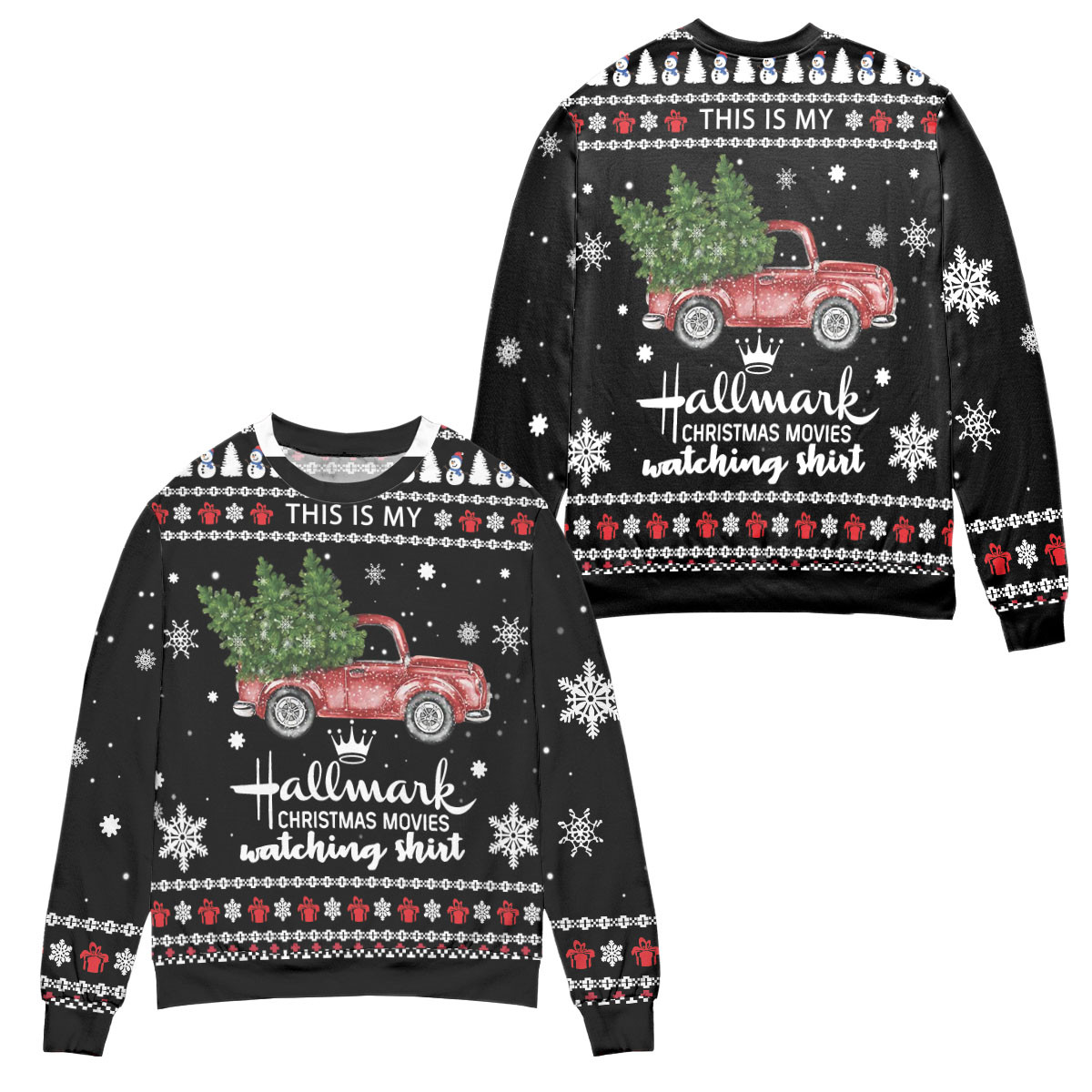 Hallmark Christmas Movies Watching Shirt Ugly Christmas Sweater 2023 ...