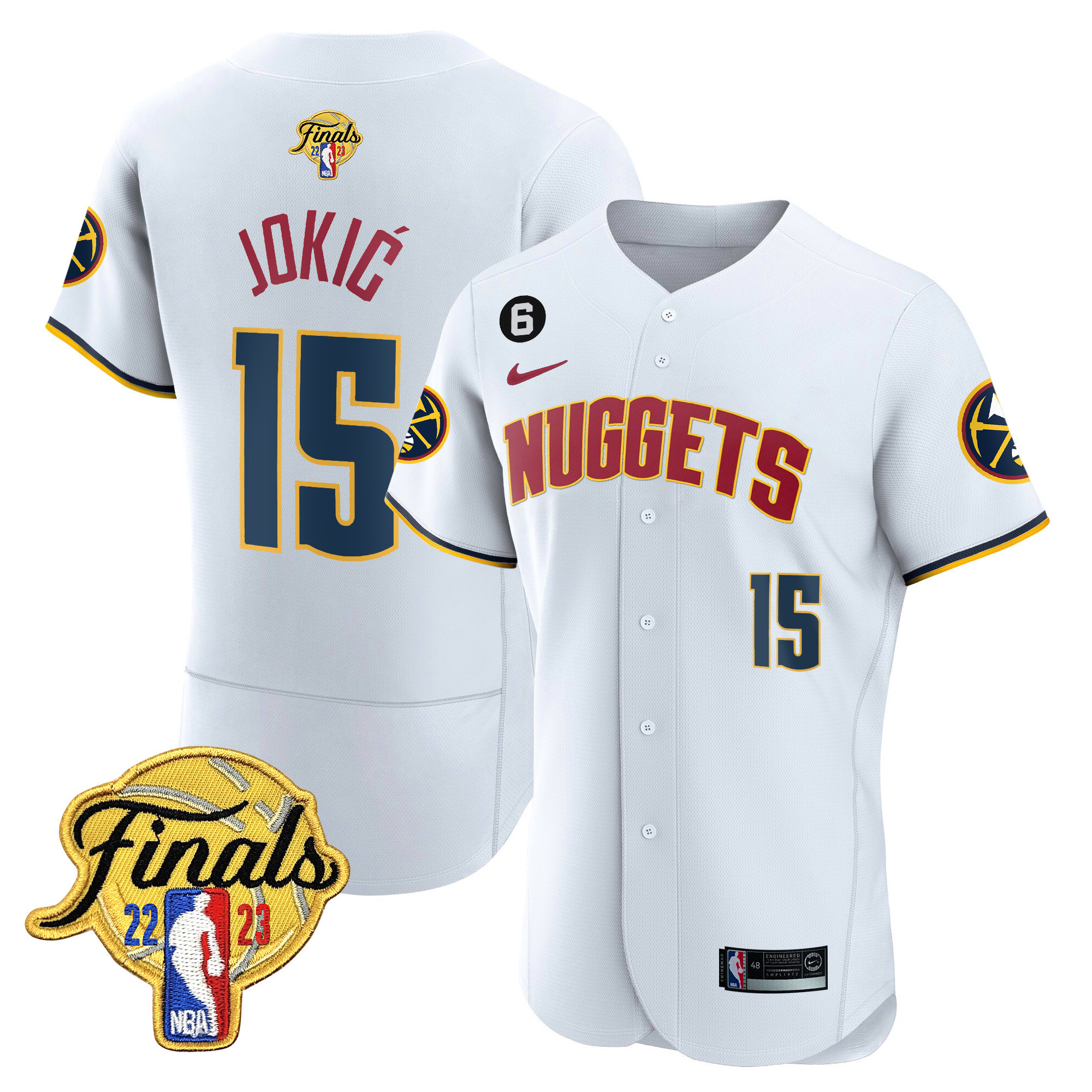 Men’S Denver Nuggets 2023 Finals Patch Flex Baseball Jersey – All Stitched