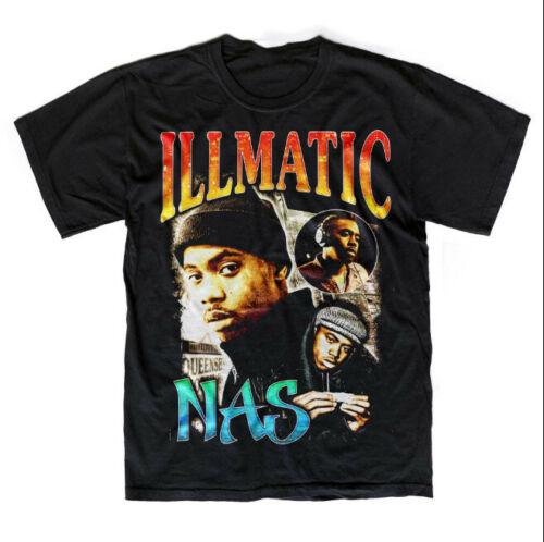 Vintage NAS ILLMATIC Rapper Hip Hop Tour Concert S-5XL Cotton T-shirt