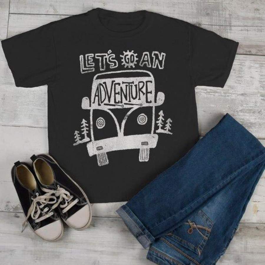 Kids Adventure T Shirt Vintage Van Hipster Shirts Camping Explore Wanderlust Tee Boy’s Girl’s Toddler