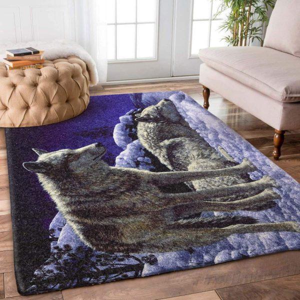 Wolf Art Home Decor Rectangle Area Rug 53