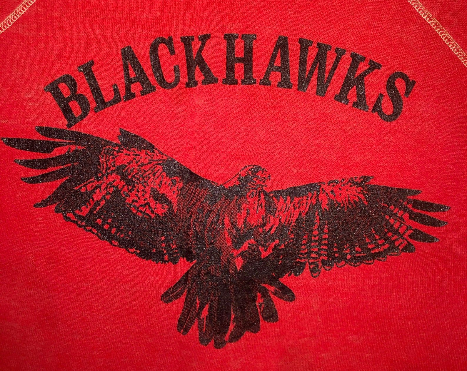 Vintage 1970S Blackhawks Burnout Bob Soft Thin Worn 70S T Shirt