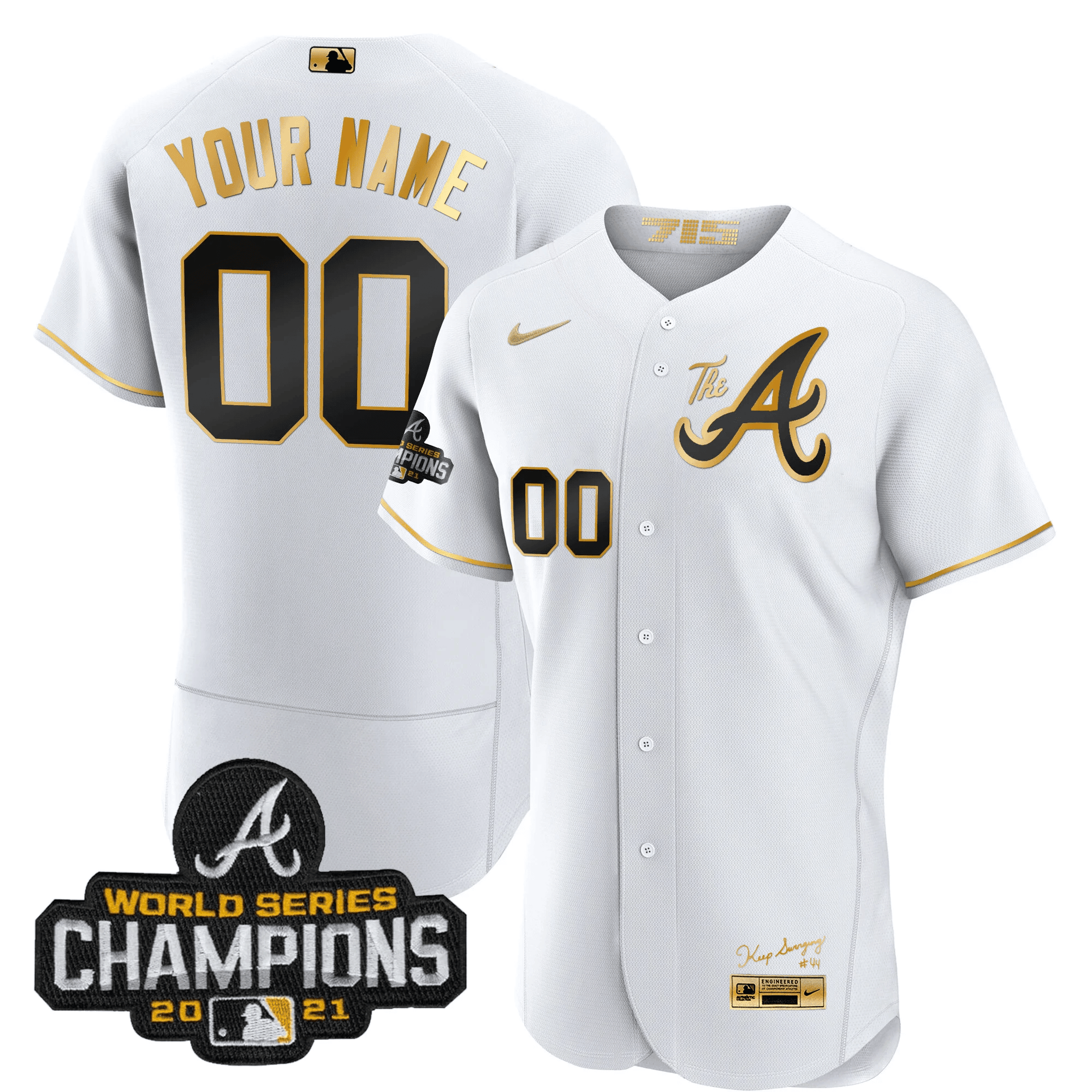 Atlanta Braves Champions City Connect Gold Custom Jersey – All Stitched