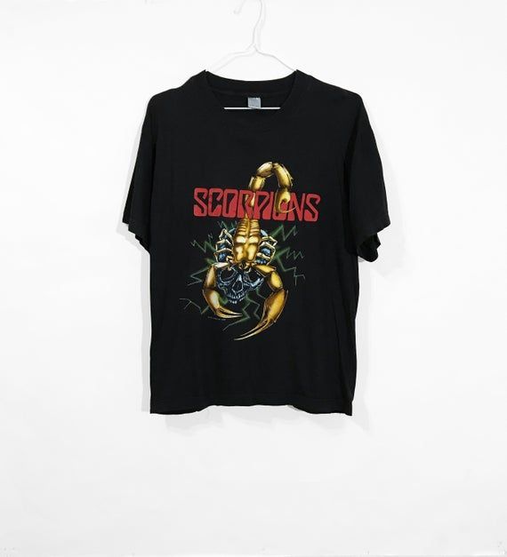 Vintage 1988 Scorpions Tour Shirt Rare True Hard Rock N Roll Heavy Metal Band Concert Album Promo Merchandise Black Shirt