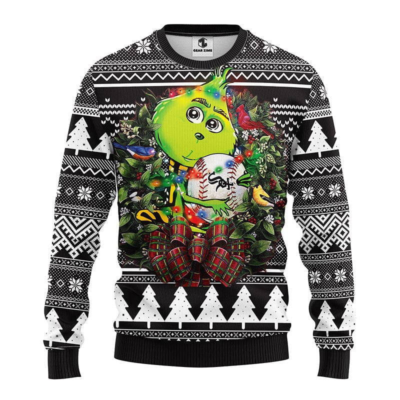 Chicago White Sox Grinch Hug Ugly Christmas Sweater