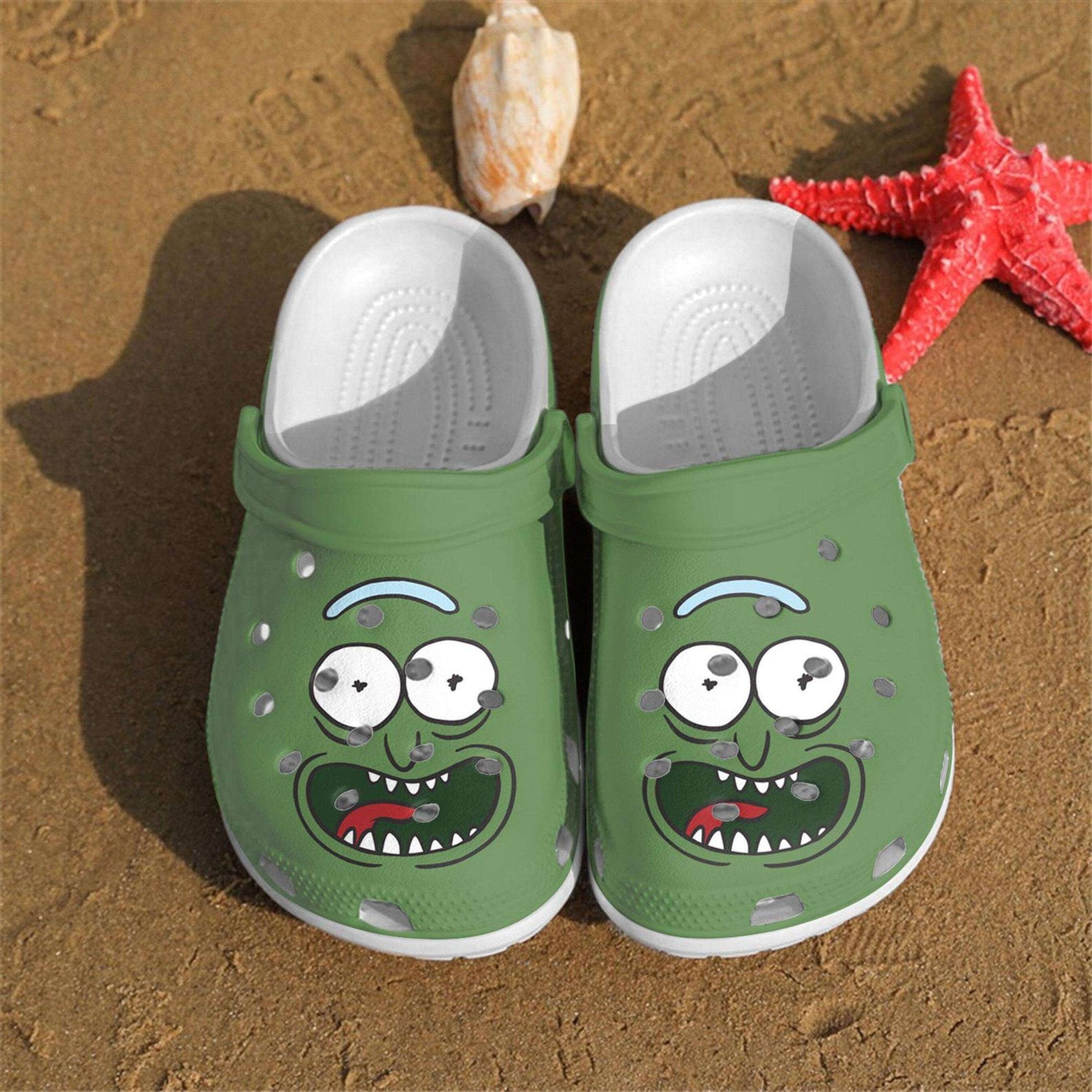 Pickle Rick Gift For Fan Classic Water Rubber 3D Crocband Clog
