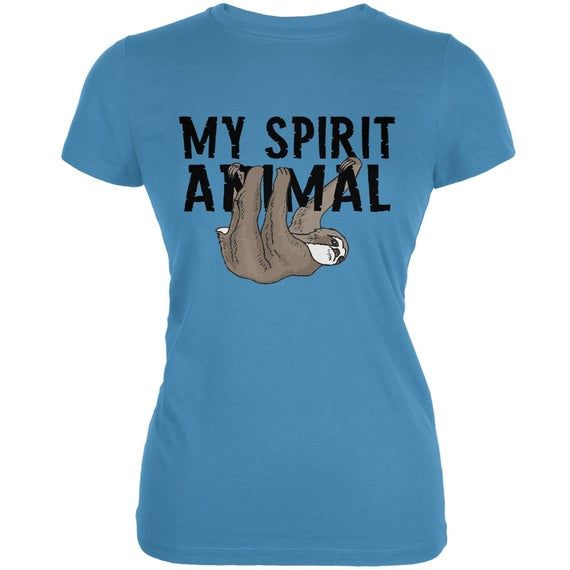 Sloth My Spirit Animal Aqua Juniors Soft T Shirt