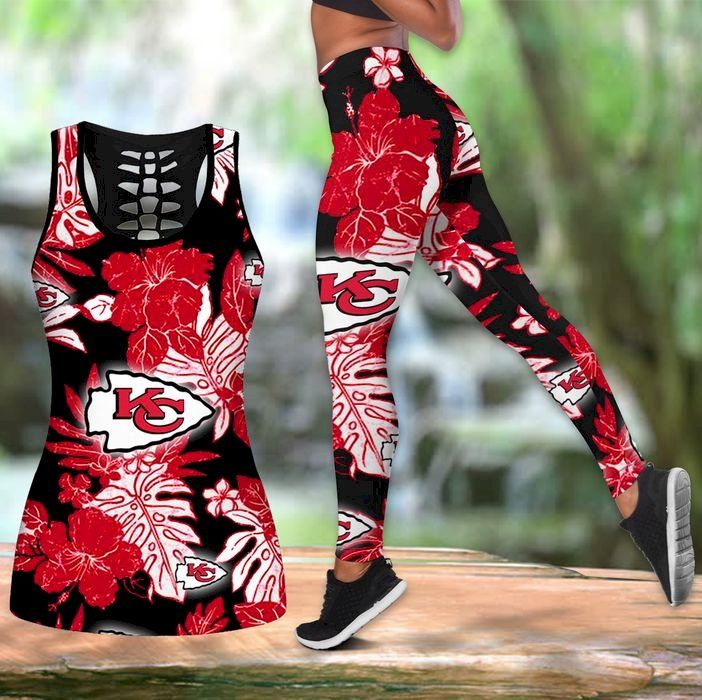 Womens Kansas City Chiefs Hawaiian Tropical Tank Top And Leggings Set