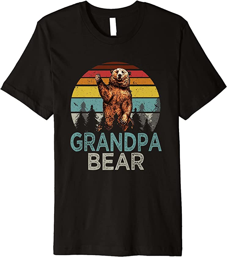 Vintage Grandpa Bear Family Matching Camping Father’s Day Premium T-Shirt