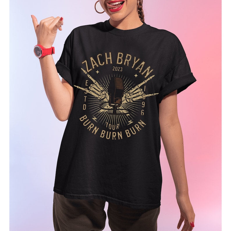 Zach Bryan Shirt, Sweatshirt, Burn Burn Burn Tour 2023 Shirt