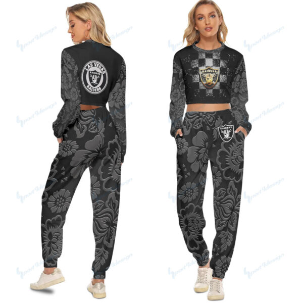 Las Vegas Raiders Crop Sweatshirt Suit 34