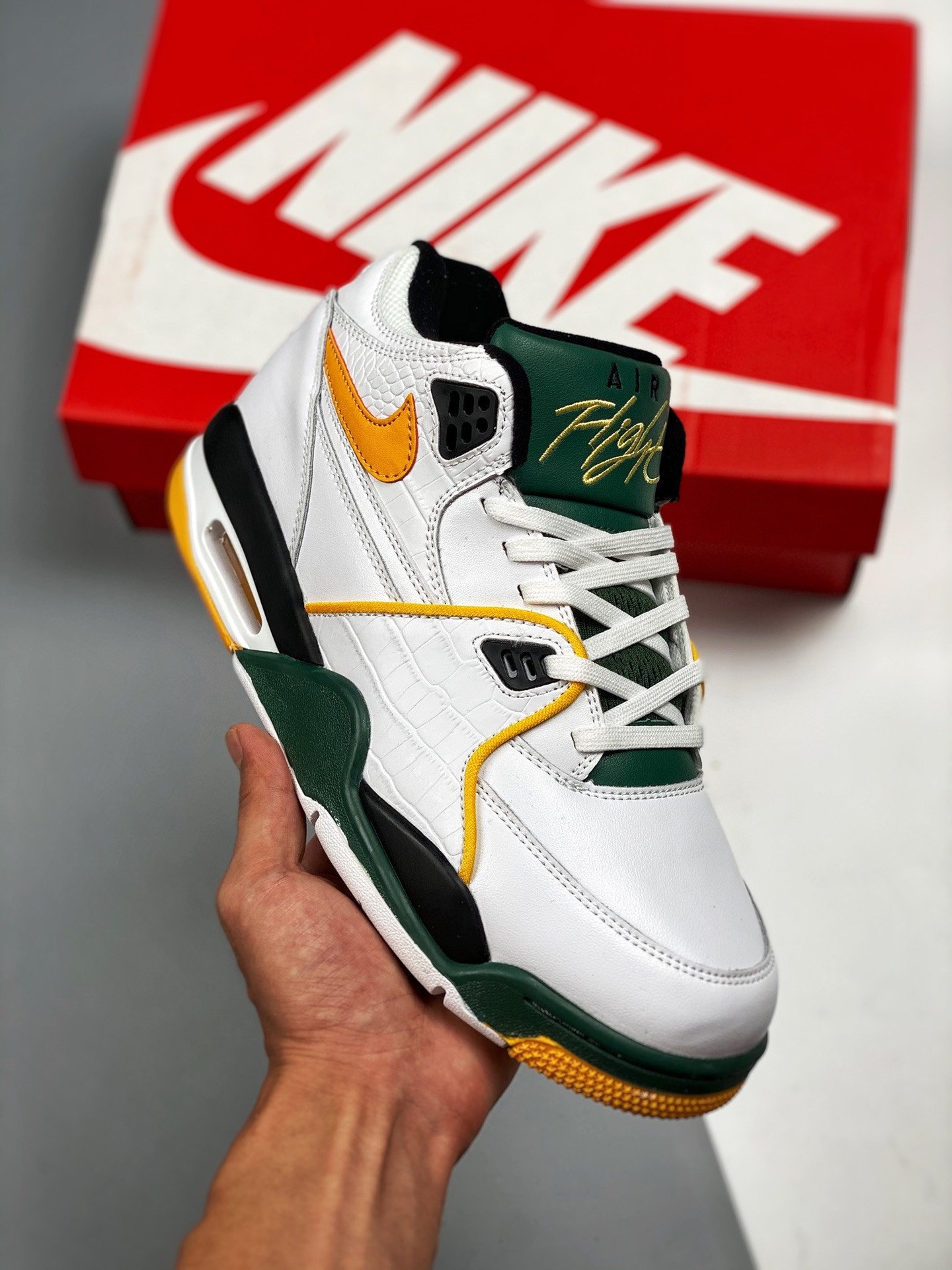 Nike Air Flight 89 Seattle Supersonics WhiteDel Sol-Fir-Black 5340755